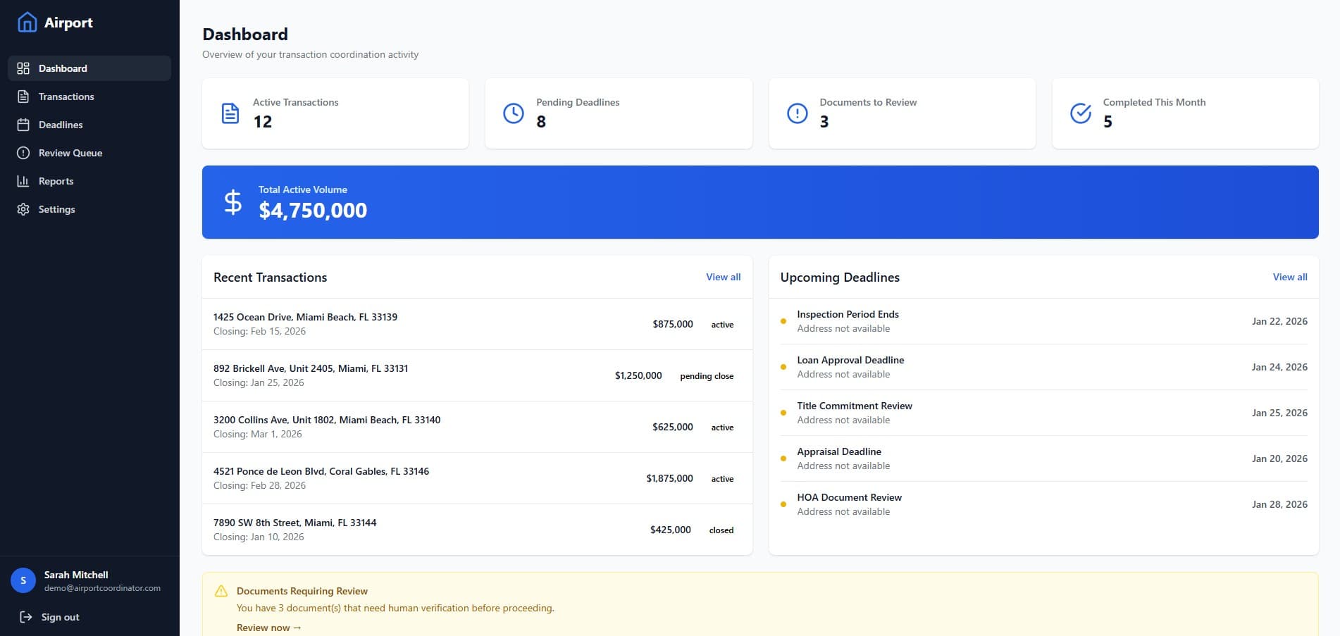 Airport project screenshot